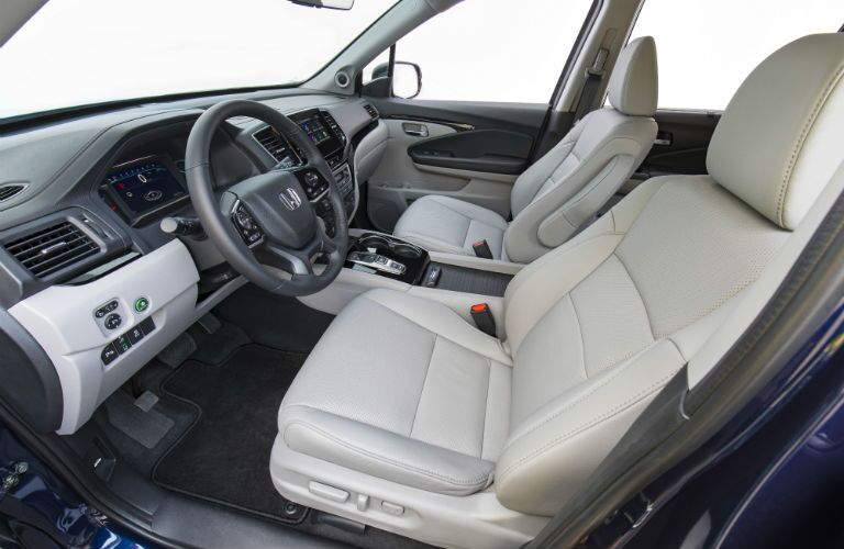 A photo of the front seats in the 2021 Honda Pilot.