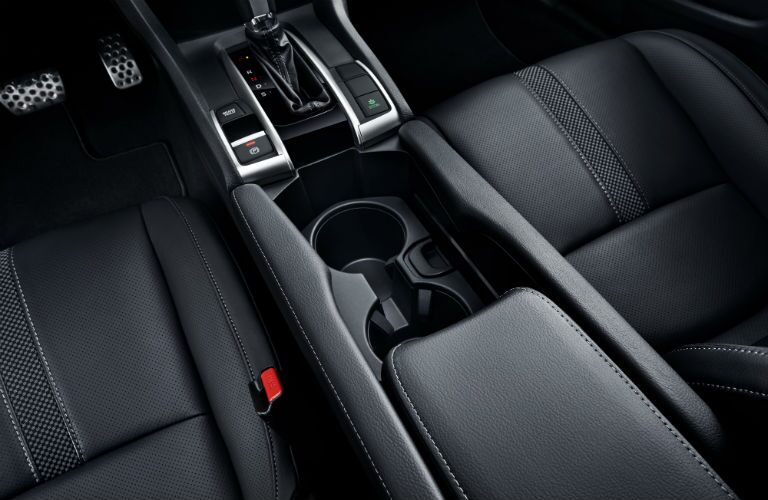 A photo of the center console in the 2019 Honda Civic Sedan.
