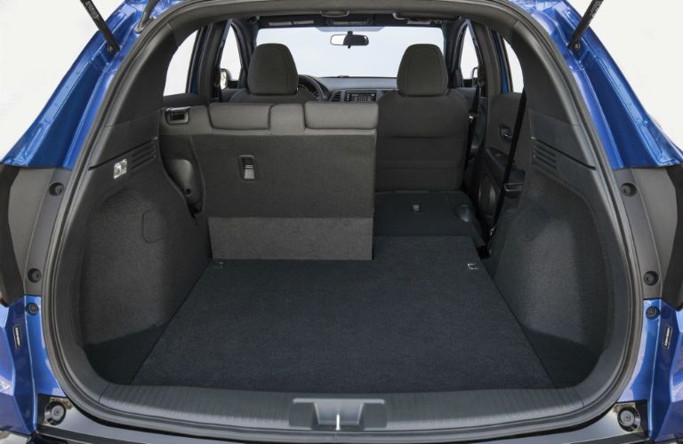 A photo showing an interior configuration in the 2019 HR-V with one outboard seat folded down.