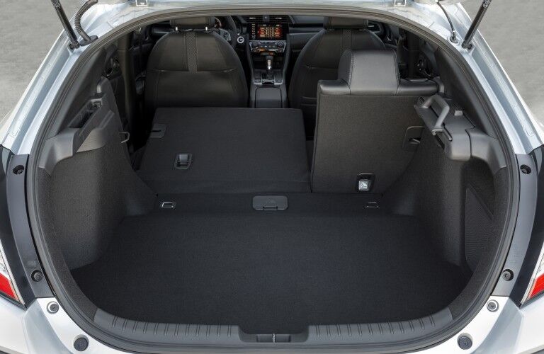 A photo of the cargo area in the back of the 2021 Honda Civic Hatchback.