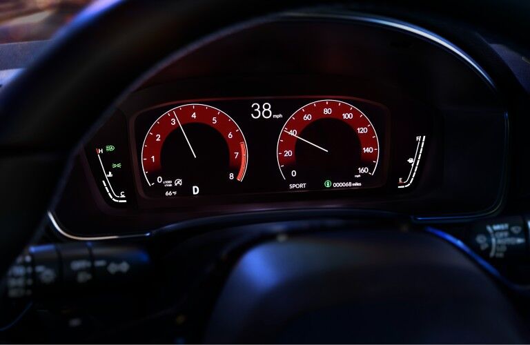 The digital gauge cluster available with the 2022 Honda Civic.