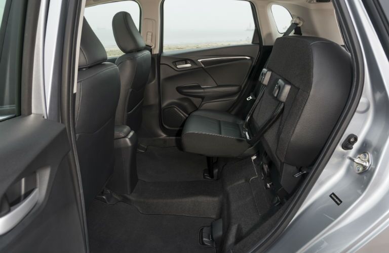 A photo of the fear seat in the 2020 Honda Fit folded up.