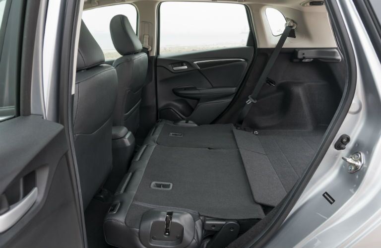 A photo of the rear seats of the 2019 Fit folded down for max cargo space.