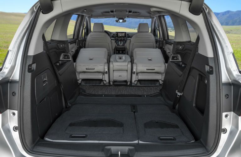 A photo of one of the cargo configurations in the back of the 2021 Honda Odyssey.