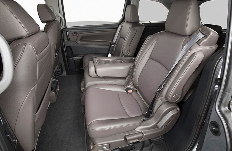 A photo of the second row with captain's chairs in the 2019 Odyssey.