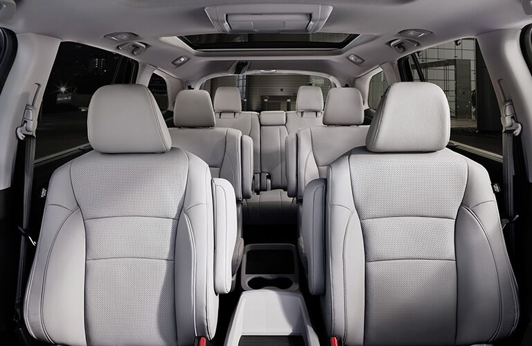 An interior photo of the 2019 Pilot showing one of the its seating options.