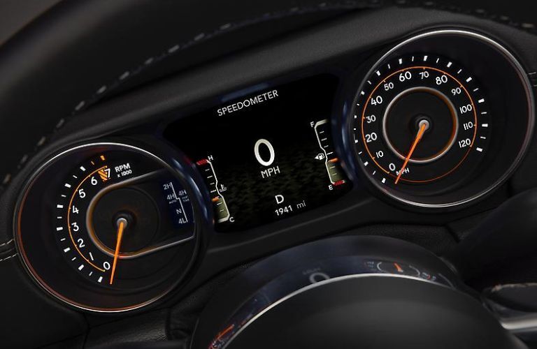 Speedometer of the 2023 Jeep Wrangler Sahara