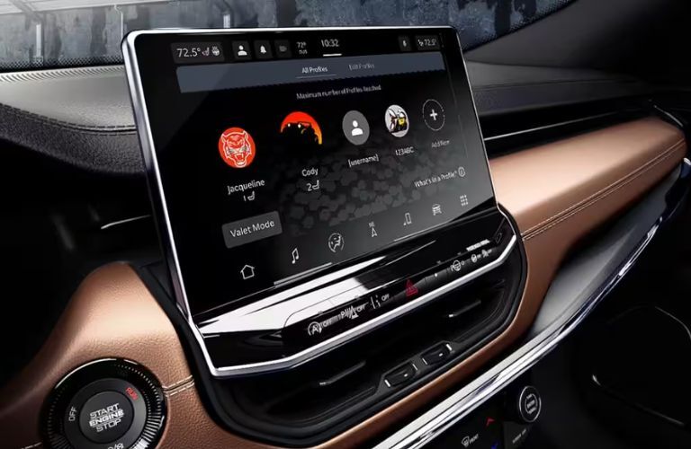 Touchscreen display inside the 2024 Jeep Compass