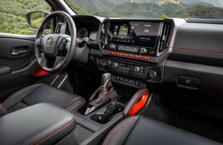 Steering wheel and dashboard of the 2025 Nissan Frontier