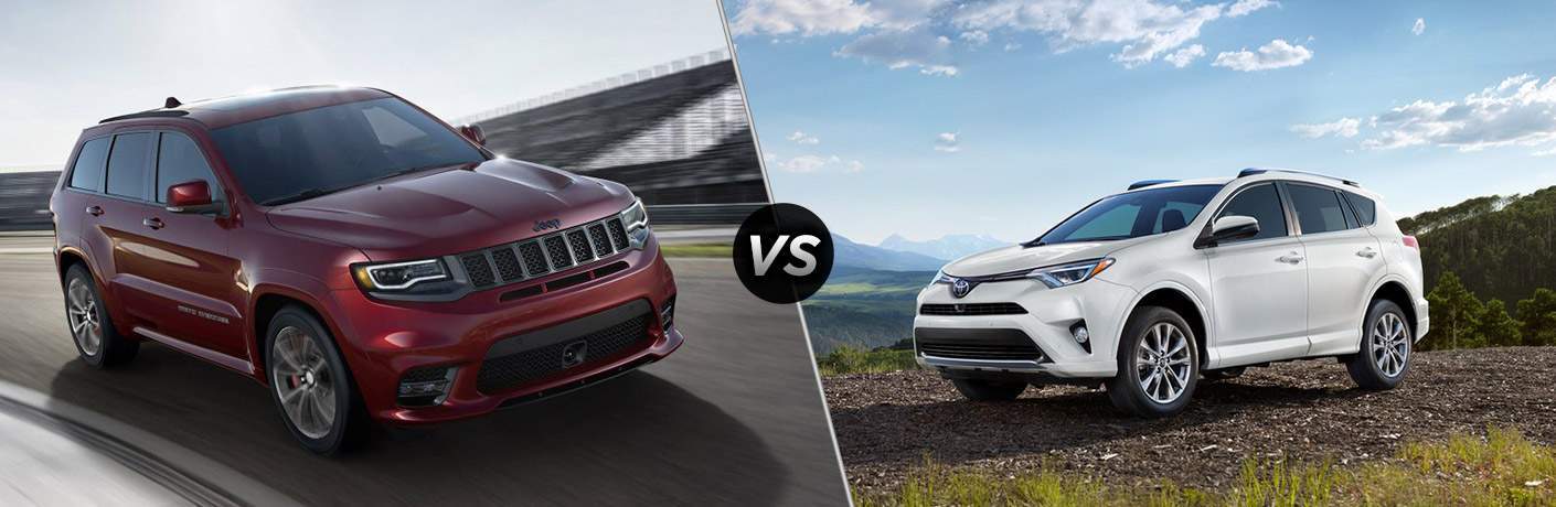 A side-by-side comparison of the 2018 Jeep Grand Cherokee vs. 2018 Toyota RAV4
