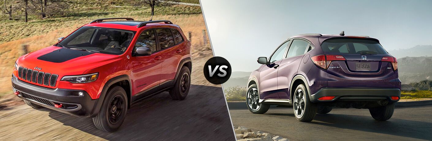 A side-by-side comparison of the 2019 Jeep Cherokee vs. 2019 Honda HR-V