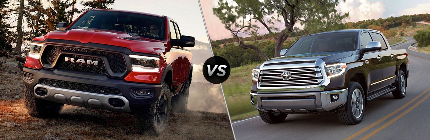 A side-by-side comparison of the 2019 Ram 1500 vs. 2019 Toyota Tundra.
