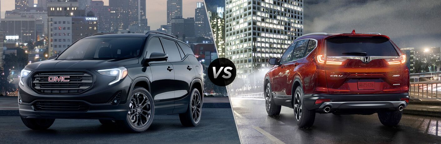 A side-by-side comparison of the 2019 GMC Terrain vs. 2019 Honda CR-V.