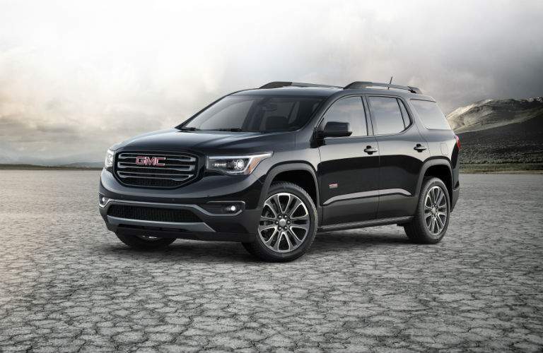 A front left quarter view of the 2018 GMC Acadia