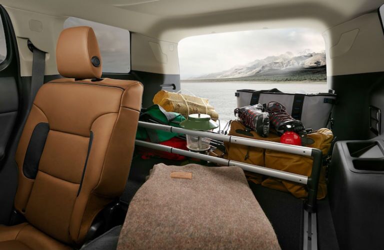 A photo of one of the cargo management systems in the 2019 Acadia.