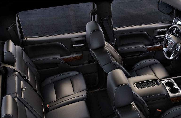 2017 GMC Sierra shown with extended cab and seating for five passengers. This configuration is a part of the GMC incentives at Billion Auto Group