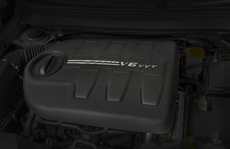 A photo of the V-6 engine that can be equipped with the 2019 Jeep Cherokee.