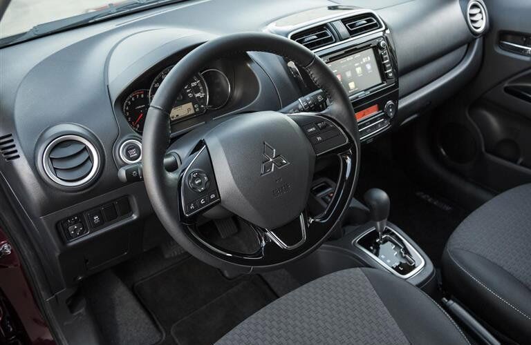 2017 Mitsubishi Mirage steering wheel and dash