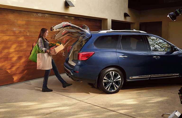 2017 Nissan Pathfinder Blue Exterior Rear View of Liftgate