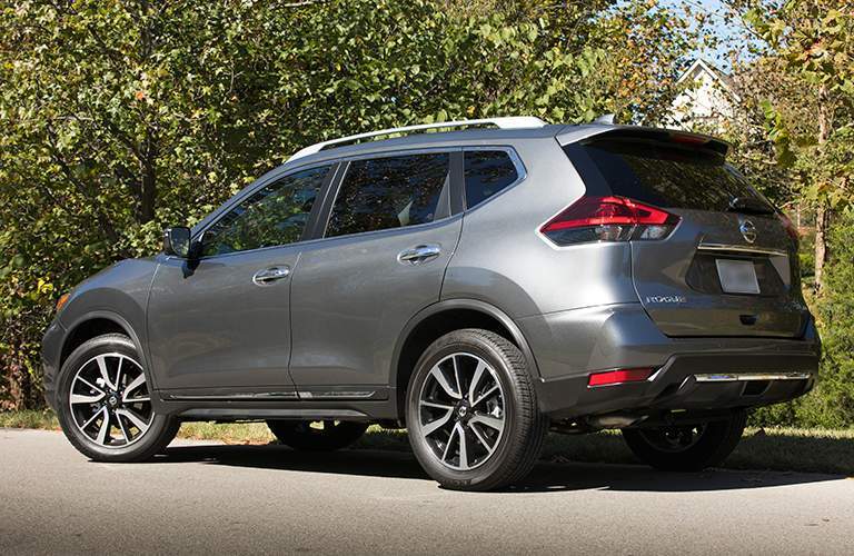 2018 Nissan Rogue Rear View of Gray Exterior
