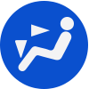 Passenger space and comfort icon in blue