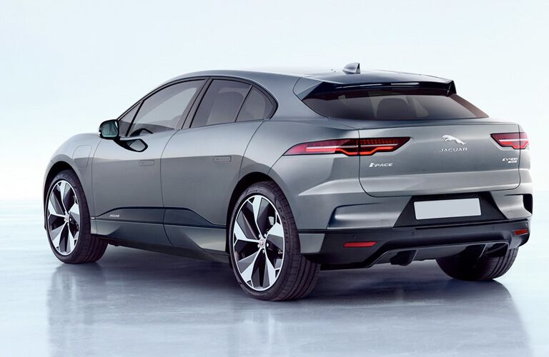 Rear shot of 2019 Jaguar I-PACE on silver background