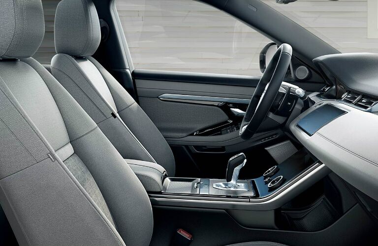 Grey dashboard and front seats in 2020 Land Rover Range Rover Evoque