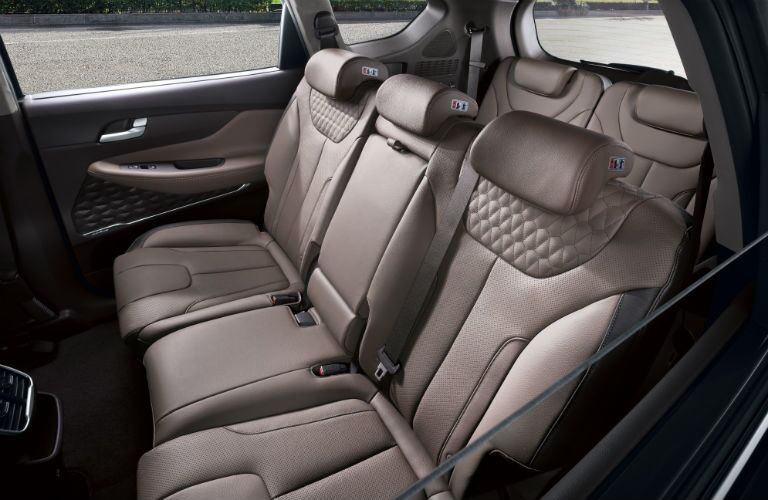 Rear row of seating inside 2019 Hyundai Santa Fe