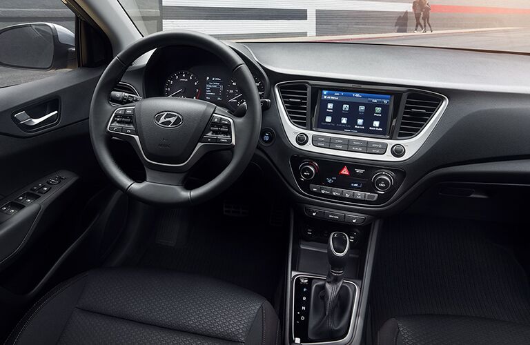 Steering wheel and dashboard in 2019 Hyundai Accent