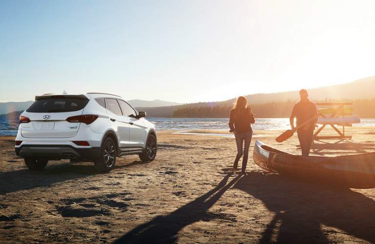 2018 Hyundai Santa Fe parked on a beach