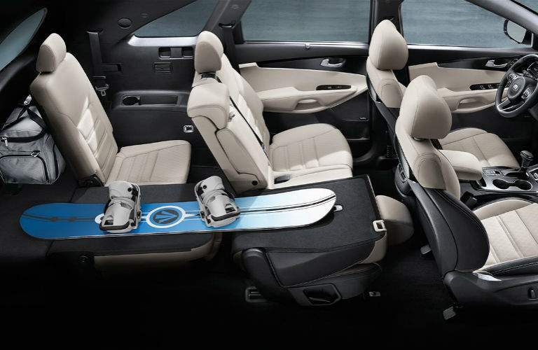2018 Kia Sorento interior seating and cargo area