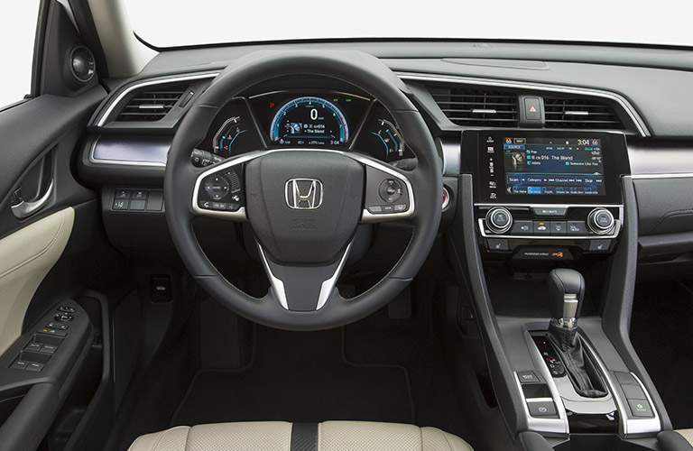 View of dashboard of 2017 Honda Civic sedan