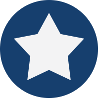 Blue dot with star icon
