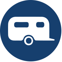 Blue dot with trailer icon