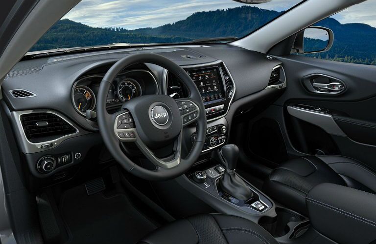 Interior view of 2019 Jeep Cherokee dashboard