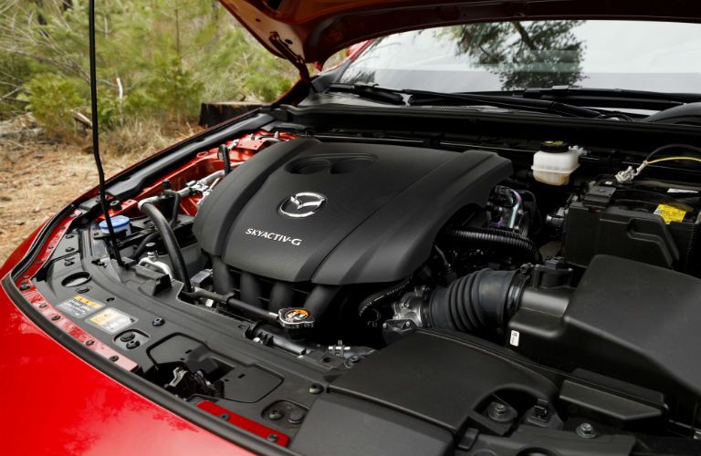 A photo of the engine used in the 2019 Mazda3 Hatchback.
