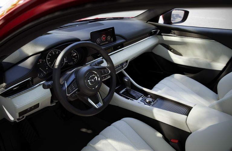 A photo of the driver's cockpit in the 2019 Mazda6.