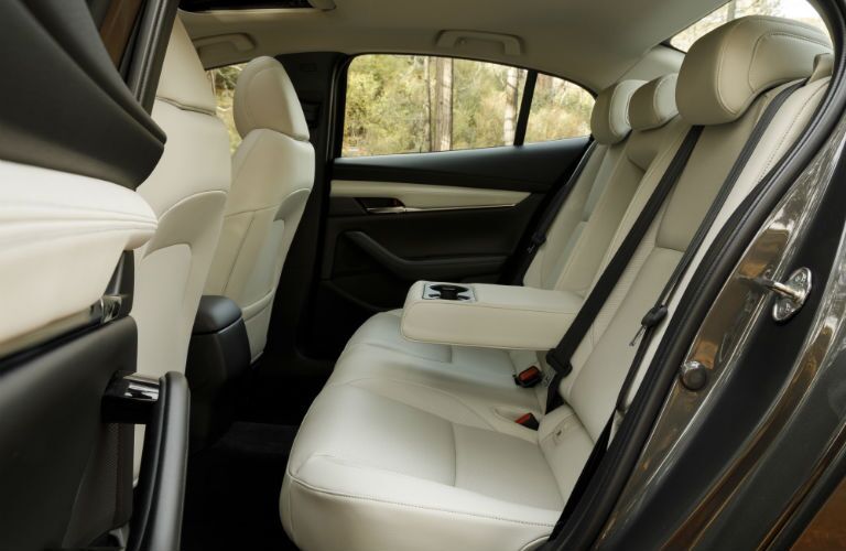 A photo of the rear seats in the 2019 Mazda3 Sedan.