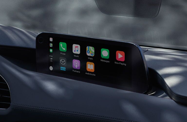 A photo of the touchscreen interface in the 2019 Mazda3 Hatchback.