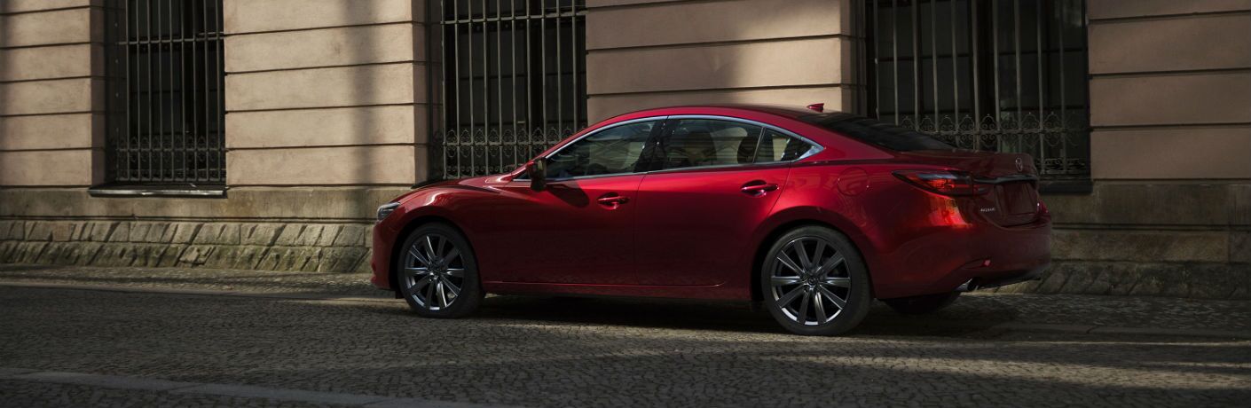 2018 Mazda6 Exterior drivers side profile on road in front of building