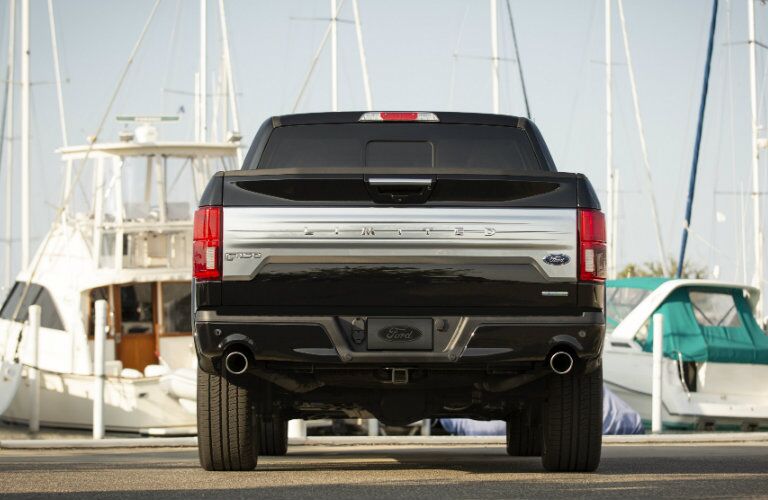 rear view of 2019 Ford F-150 Limited parked near a marina