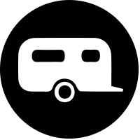 black dot with white trailer illustration
