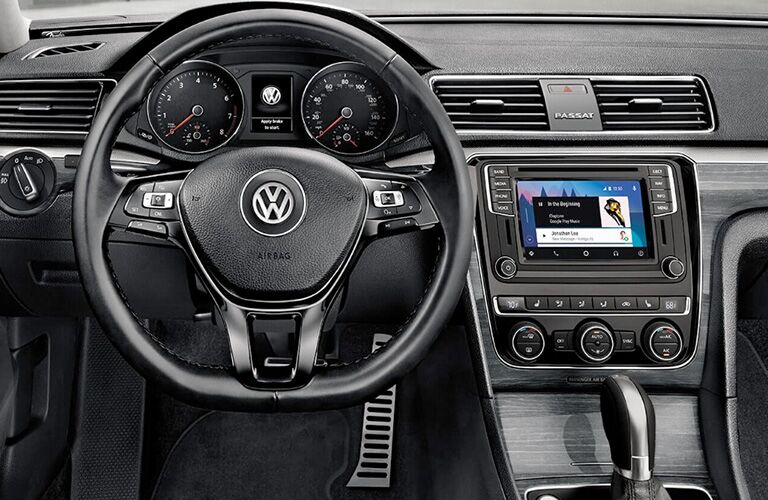 2018 VW Passat interior steering wheel and dashboard