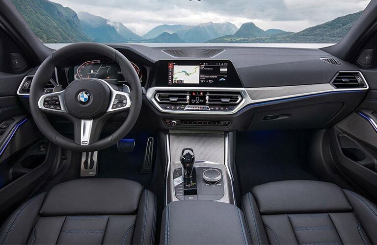 2019 BMW 3 Series interior steering wheel and dashboard
