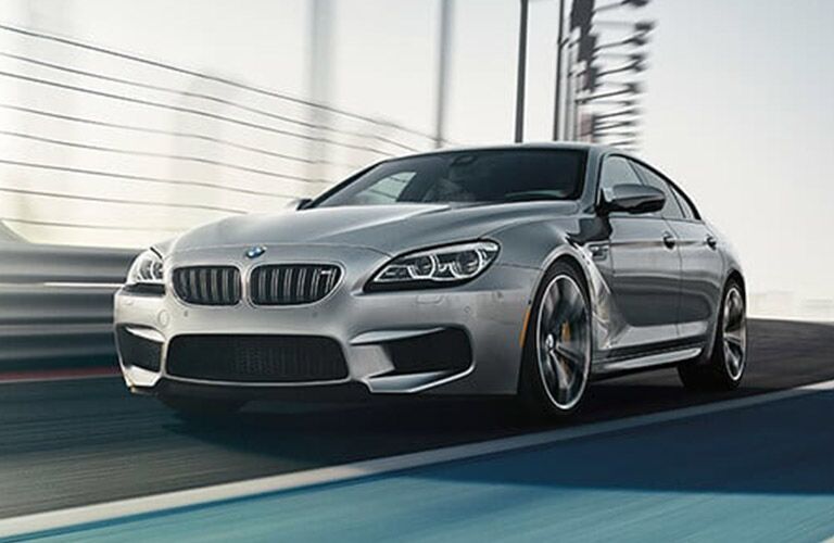 BMW M6 silver side front view