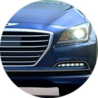 2016 Hyundai Genesis headlight and grille closeup