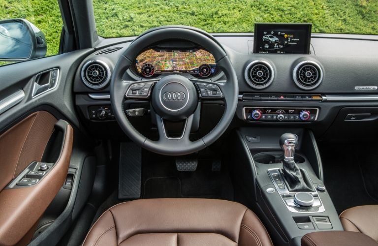2017 Audi A3 steering wheel and dashboard