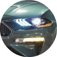 2018 Ford Mustang Bullitt headlight closeup