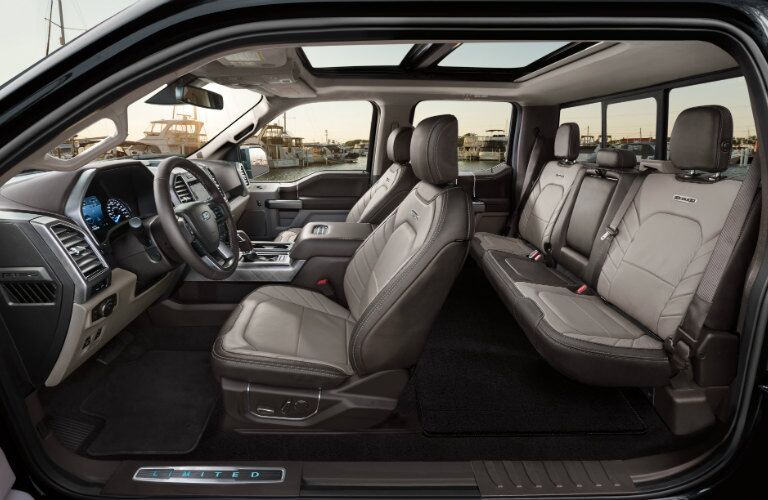 2019 Ford F-150 seats seen from driver side