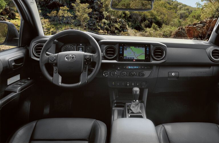 2019 Toyota Tacoma steering wheel and dashboard
